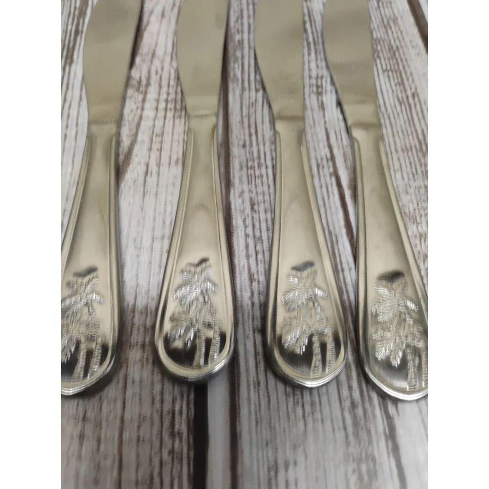 4 Cambridge PALM TREE w/ Coconuts Stainless Satin 5 1/2